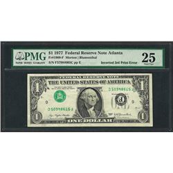 1977 $1 Federal Reserve Note ERROR Inverted 3rd Print PMG Very Fine 25