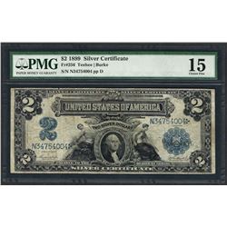 1899 $2 Mini Porthole Silver Certificate Note Fr.256 PMG Choice Fine 15