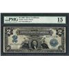 Image 1 : 1899 $2 Mini Porthole Silver Certificate Note Fr.256 PMG Choice Fine 15