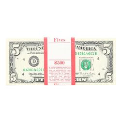 Pack of (100) 1995 $5 Federal Reserve Notes Uncirculated