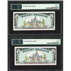 Image 2 : Lot of (2) Consecutive 1989 $1 Disney Dollars Notes PMG Choice Uncirculated 64EP