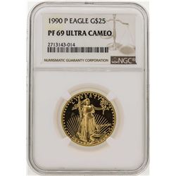 1990-P $25 American Gold Eagle Coin NGC PF69 Ultra Cameo