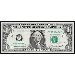 1981A $1 Federal Reserve Note Mismatch Serial Number ERROR