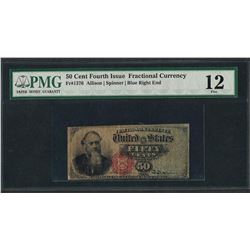 March 3, 1863 Fourth Issue 50 Cent Fractional Currency Note Fr.1376 PMG Fine 12