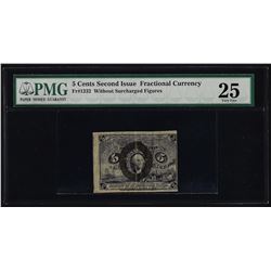 March 3, 1863 Second Issue 5 Cent Fractional Currency Note PMG Very Fine 25
