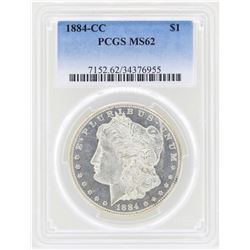 1884-CC $1 Morgan Silver Dollar Coin PCGS MS62