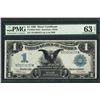 Image 1 : 1899 $1 Black Eagle Silver Certificate Note Fr.236m Mule PMG Choice Uncirculated
