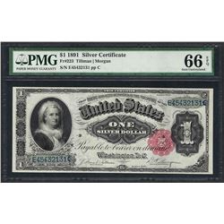 1891 $1 Martha Washington Silver Certificate Note Fr.223 PMG Gem Uncirculated 66