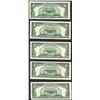 Image 2 : Lot of (5) 1953 $5 Silver Certificate Notes