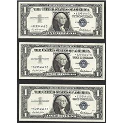 Lot of (3) Consecutive 1957 $1 Silver Certificate STAR Notes Uncirculated
