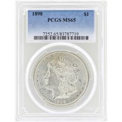 1898 $1 Morgan Silver Dollar Coin PCGS MS65