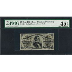 1863 Third Issue 25 Cent Fractional Currency Note PMG Choice Extremely Fine 45EP