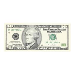 Pack of (50) 1999 $10 Federal Reserve STAR Notes Uncirculated