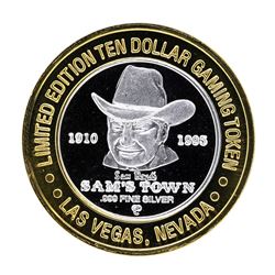 .999 Silver Sam's Town Las Vegas Nevada $10 Casino Limited Edition Gaming Token