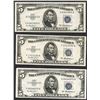 Image 1 : Lot of (3) 1953A $5 Silver Certificate Notes