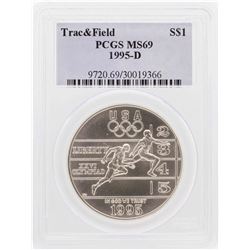 1995-D $1 Track & Field Olympic Commemorative Silver Dollar Coin PCGS MS69