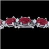 Image 1 : 30.8 CTW Ruby & VS/SI Certified Diamond Eternity Bracelet 10K White Gold - REF-217N5Y - 29459