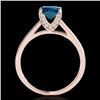 Image 2 : 2 CTW Si Certified Fancy Blue Diamond Solitaire Ring 10K Rose Gold - REF-281A8X - 34859