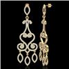 Image 2 : 3.25 CTW VS/SI Diamond Micro Pave Designer Earrings 14K Yellow Gold - REF-253M6H - 22417