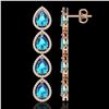 Image 2 : 10.8 CTW Swiss Topaz & Diamond Halo Earrings 10K Rose Gold - REF-155N6Y - 41316