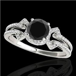 1.36 CTW Certified VS Black Diamond Solitaire Ring 10K White Gold - REF-67X3T - 35325