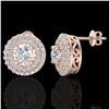 Image 2 : 1.20 CTW Micro Pave VS/SI Diamond Earrings 14K Rose Gold - REF-104X5T - 20196