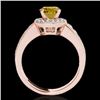Image 2 : 1.4 CTW Certified Si/I Fancy Intense Yellow Diamond Solitaire Halo Ring 10K Rose Gold - REF-172N5Y -