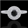 Image 1 : 0.80 CTW Micro VS/SI Diamond Designer Ring 18K White Gold - REF-59W5F - 20893