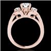 Image 2 : 1.7 CTW H-SI/I Certified Diamond 3 Stone Solitaire Ring 10K Rose Gold - REF-305Y5K - 35341