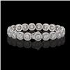 Image 2 : 14.41 CTW Cushion Diamond Designer Bracelet 18K White Gold - REF-2635Y6K - 42626