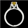 Image 2 : 1.18 CTW Certified Si/I Fancy Intense Yellow Diamond Solitaire Ring 10K White Gold - REF-218Y2K - 35