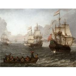 Willaerts, Adam (?) (Anrwerpen, 1577 - Utrecht, 1664) - Tengeri táj hadihajókkal VÉDETT - NO EXPORT