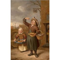 Steen, Jan (1626 - 1678) követoje - Árusok a "Kocsma a varjúhoz" elott