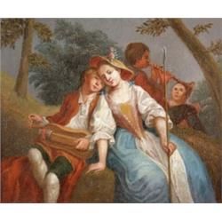 Francia festo, 18. sz. második fele - Zenélo társaság szabadban