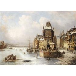 Holland festo, 1850 körül - Téli táj