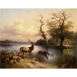 Paterno jelzéssel, 1860 - Táj szarvasokkal