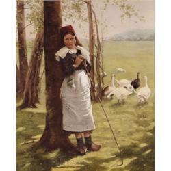 Német festo, 19. sz. vége - Libapásztorlányka