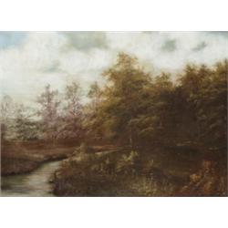 Német festo, 19. sz. második fele - Erdei táj patakkal