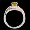 Image 2 : 1.8 CTW Certified Si Intense Diamond Bypass Solitaire Ring 10K White & Rose Gold - REF-272N8Y - 3509