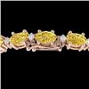 Image 1 : 12 CTW Citrine & VS/SI Diamond Eternity Bracelet 10K Rose Gold - REF-72Y5K - 21445