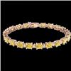Image 2 : 12 CTW Citrine & VS/SI Diamond Eternity Bracelet 10K Rose Gold - REF-72Y5K - 21445