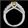 Image 2 : 3.05 CTW Certified Si/I Fancy Intense Yellow Diamond Solitaire Ring 10K White Gold - REF-343N6Y - 35