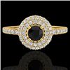 Image 1 : 0.80 CTW Micro VS/SI Diamond Designer Ring 18K Yellow Gold - REF-59T5M - 20894