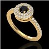 Image 2 : 0.80 CTW Micro VS/SI Diamond Designer Ring 18K Yellow Gold - REF-59T5M - 20894