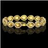 Image 2 : 17.3 CTW Fancy Citrine & Diamond Halo Bracelet 10K Yellow Gold - REF-282W9F - 41278