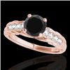 Image 1 : 1.2 CTW Certified VS Black Diamond Solitaire Ring 10K Rose Gold - REF-58Y2K - 34938