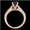 Image 2 : 1.2 CTW Certified VS Black Diamond Solitaire Ring 10K Rose Gold - REF-58Y2K - 34938
