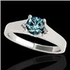 Image 1 : 1.5 CTW Si Certified Fancy Blue Diamond Solitaire Ring 10K White Gold - REF-254W5F - 35169