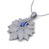 Image 1 : 3 CTW Tanzanite & Micro Pave VS/SI Diamond Designer Necklace 14K Rose Gold - REF-227M3H - 22574