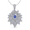 Image 2 : 3 CTW Tanzanite & Micro Pave VS/SI Diamond Designer Necklace 14K Rose Gold - REF-227M3H - 22574
